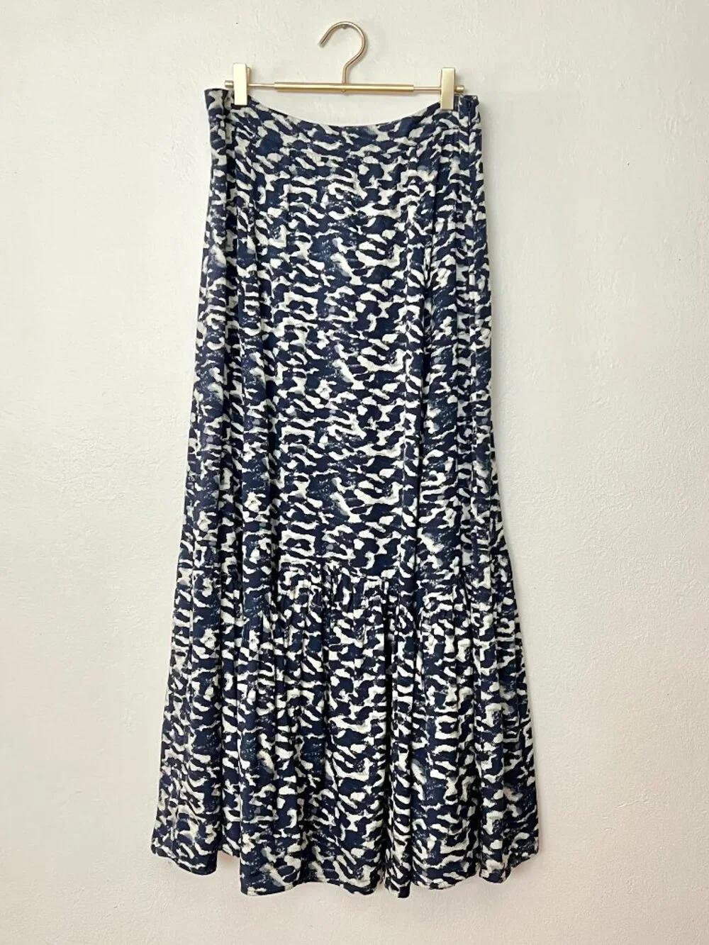 NWT ba&sh Sustainable Fashion 100% Viscose Animal Print Tiered Maxi Skirt Sz 12